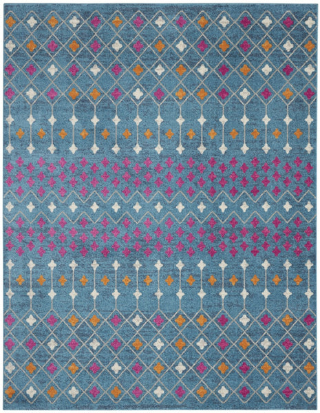 7’ x 10’ Blue Jewels Geometric Area Rug