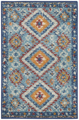 2’ x 3’ Blue and Multi Diamonds Scatter Rug