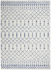 4’ x 6’ Ivory and Blue Berber Pattern Area Rug