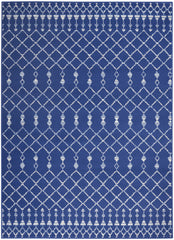 4’ x 6’ Navy Blue and Ivory Berber Pattern Area Rug