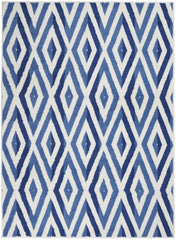 4’ x 6’ Ivory and Blue Diamond Area Rug