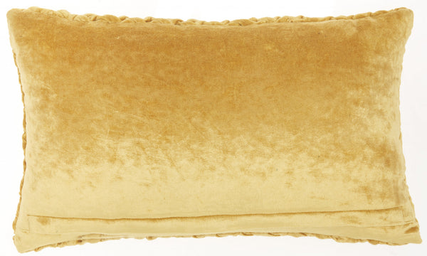 Lush Gold Plait Textured Throw Pillow