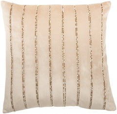 Glam Blush Pink and Gold Beaded Accent Throw Pillow