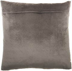 Glam Dark Grey and Gold Accent Throw Pillow with Beaded Details
