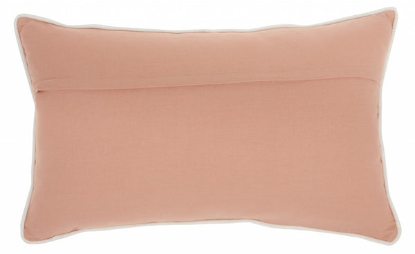 Pink Lumbar Pillow with Center Pattern