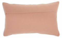 Pink Lumbar Pillow with Center Pattern