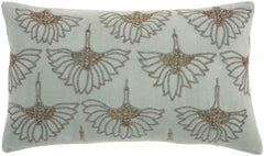 Brilliant Celadon Blue lumbar Pillow