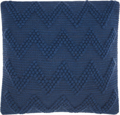 Boho Indigo Textural Chevron Throw Pillow