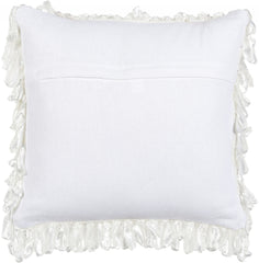 Shiny White Shaggy Throw Pillow
