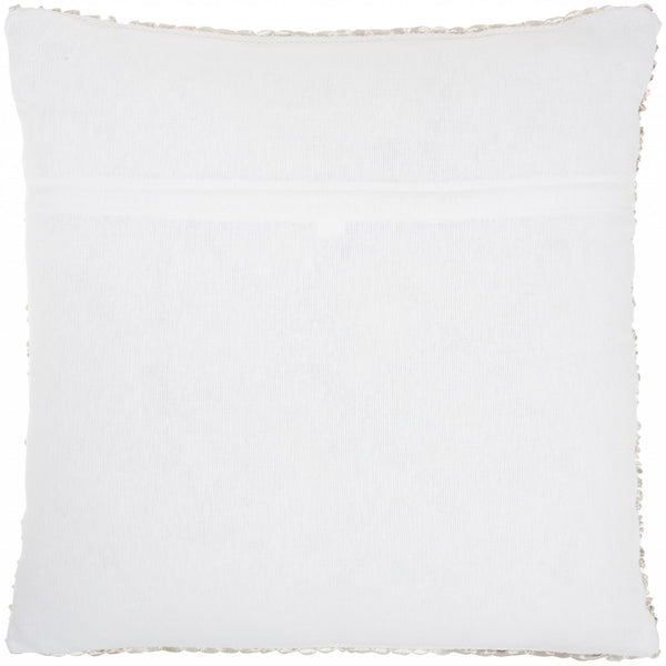 Taupe and White Striped Throw Pillow