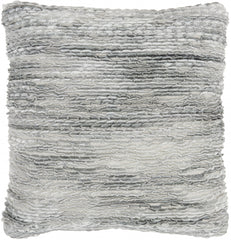 Petite Gray and White Striped Throw Pillow