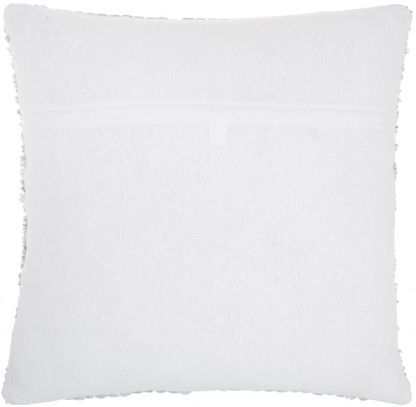 Teal and White Striped Throw Pillow