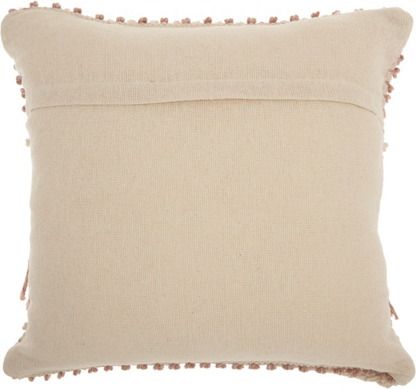 Bohemian Pink Macrame Throw Pillow