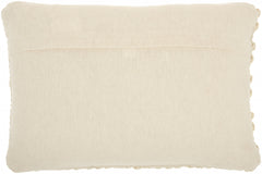 Cream Pom-Pom Detailed Lumbar Pillow