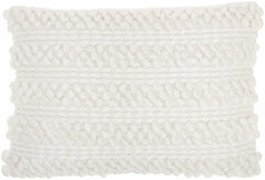 White Pom-Pom Detailed Lumbar Pillow