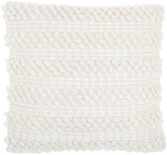 White Pom-Pom Detailed Throw Pillow
