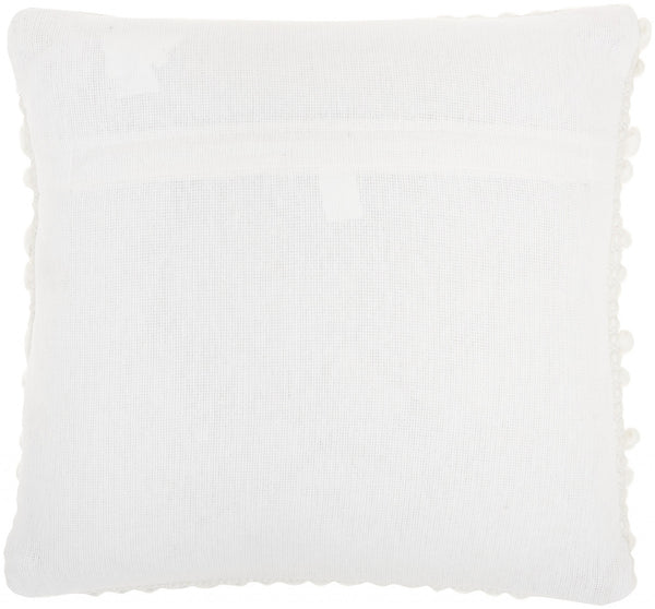 White Pom-Pom Detailed Throw Pillow