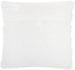 White Pom-Pom Detailed Throw Pillow