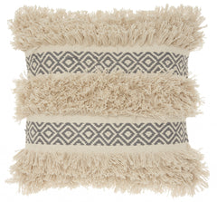 Charcoal Diamond Patterned Throw Pillow