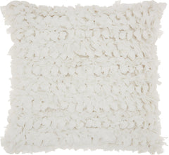 Loose Luscious Shag White Throw Pillow