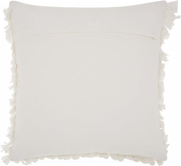 Loose Luscious Shag White Throw Pillow