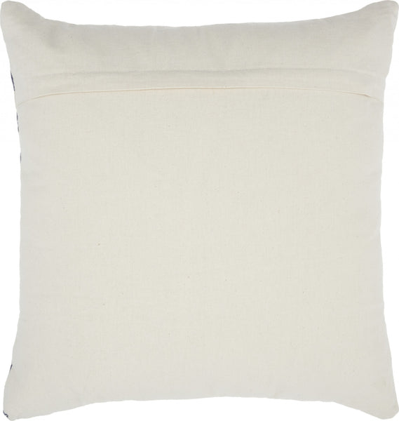 Navy Blue and Ivory Chevron Pattern Throw Pillow