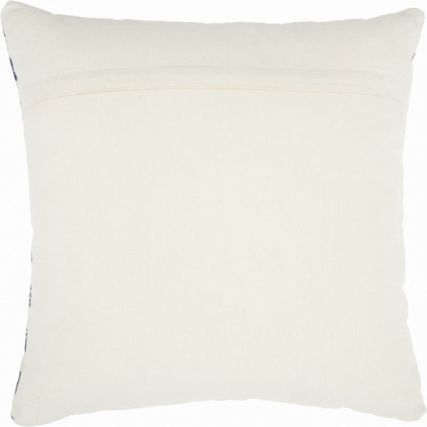 Navy Blue and Ivory Irregular Stripes Throw Pillow