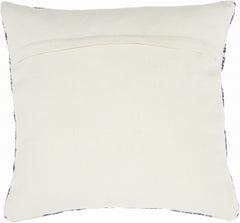 Navy Blue and Ivory Triangles Throw Pillow