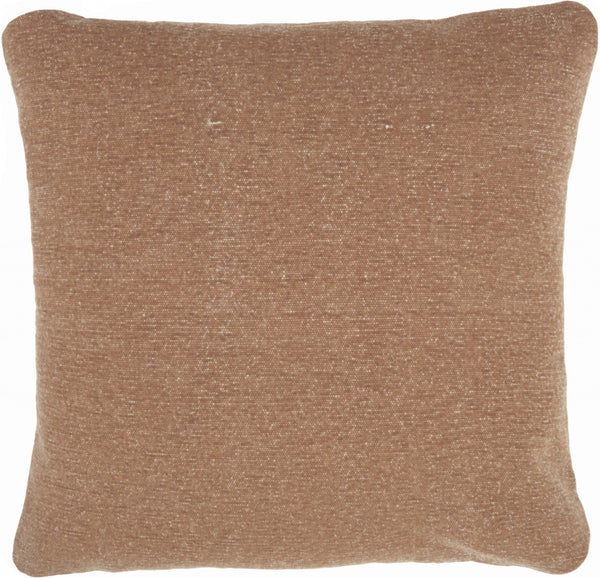 Solid Clay Distressed Throw Pillow