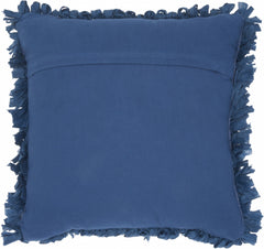 Loose Luscious Shag Dark Blue Throw Pillow
