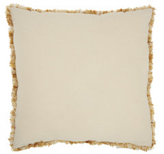 Yellow and White Shaggy Chevron Throw Pillow