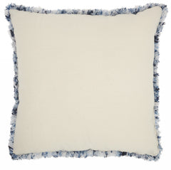 Royal Blue and White Shaggy Chevron Throw Pillow