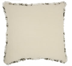 Soft Shaggy Gray and White Spotted Throw Pillow