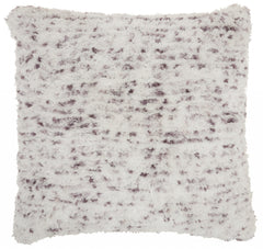 Soft Shaggy Purple and White Spotted Throw Pillow