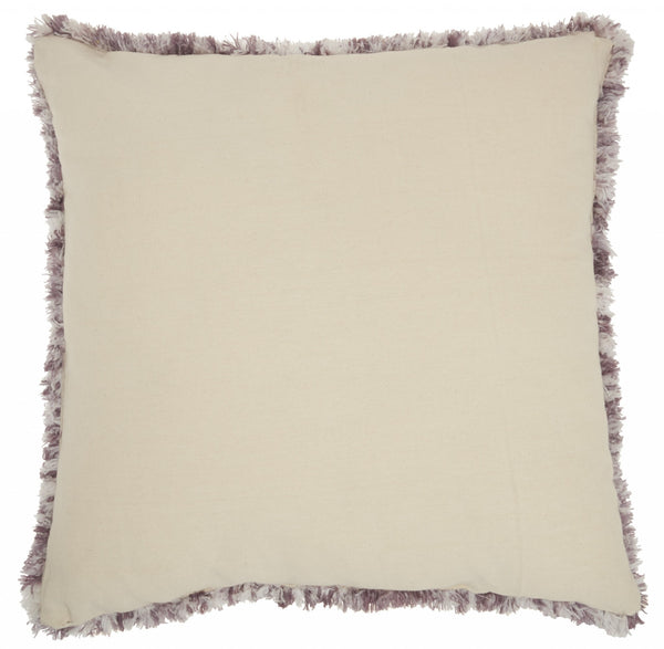 Soft Shaggy Purple and White Spotted Throw Pillow