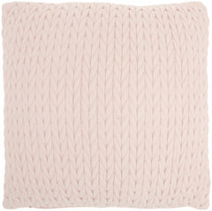 Blush Pink Chunky Braid Throw Pillow