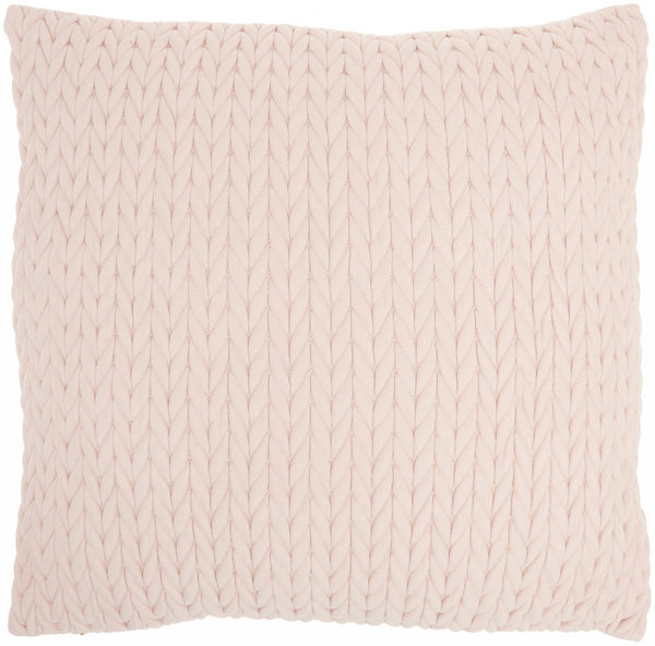 Light Pink Braided Chevron Throw Pillow