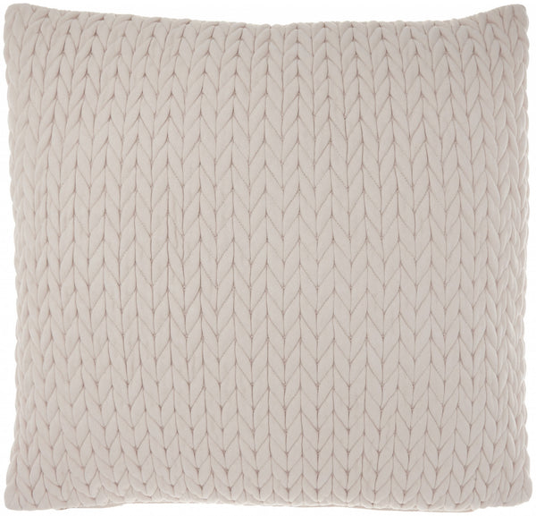 Off White Braided Chevron Throw Pillow