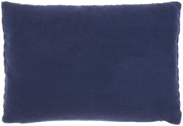 Navy Blue Chunky Braid Lumbar Pillow