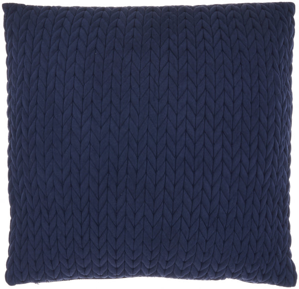 Dark Blue Braided Chevron Throw Pillow