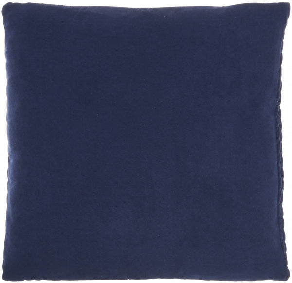 Dark Blue Braided Chevron Throw Pillow