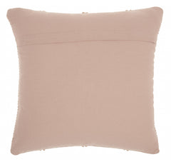 Blush Pink Textured Lattice Throw Pillow