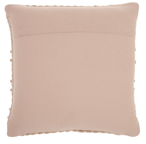 Blush Pink Textured Dots and Stripes Throw Pillow