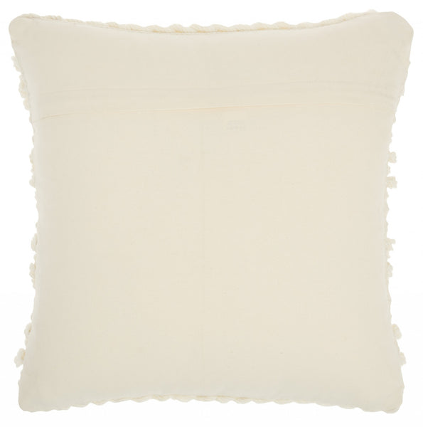 Ivory Textured Dots and Stripes Throw Pillow