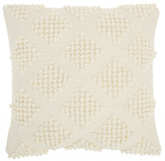 Ivory Textured Diamonds Throw Pillow