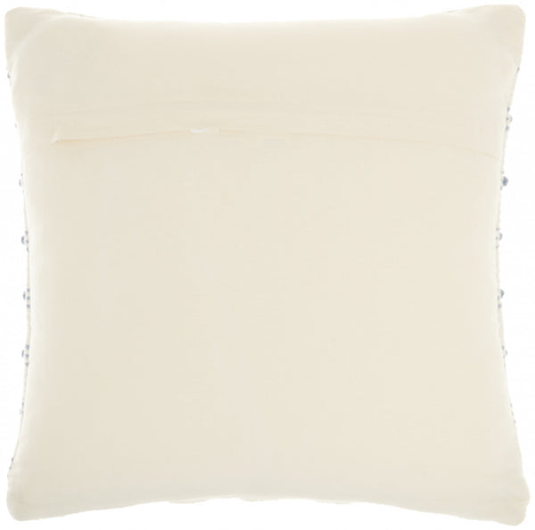 Pale Blue and Ivory Textured Stripes Throw Pillow