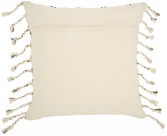 Brown and White Grid Detail Throw Pillow