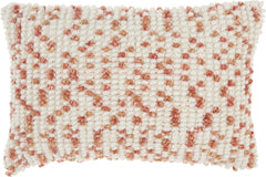 Peach Dotted Lumbar Pillow
