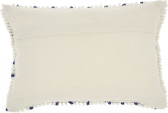 Navy Blue Dotted Lumbar Pillow