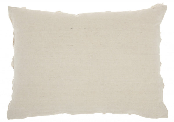 Petite Off White Embossed Rose Lumbar Pillow